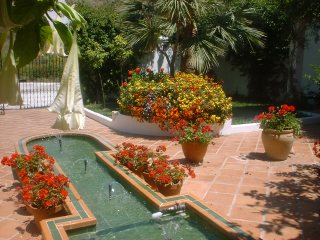 Relaxing in the Finca patio