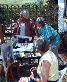 painting group on holiday