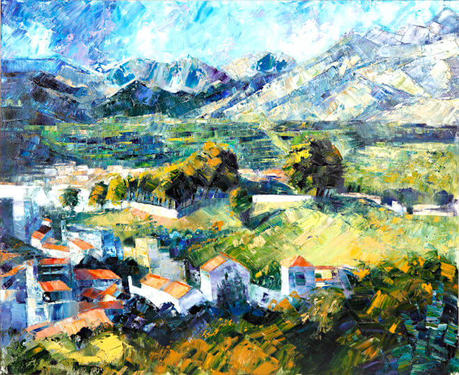 Watercolour painting by painting tutor Diana Golledge of Living in the Campo