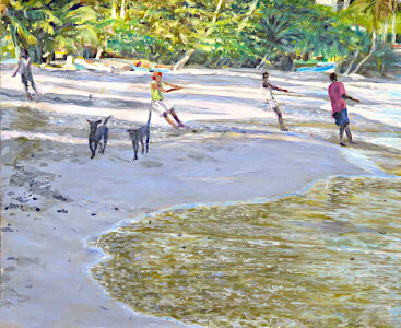 Watercolour painting Beach by Doug Mays