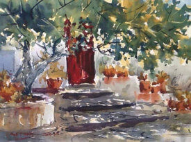 watercolour painting by painting tutor Doug Mays way in Axarquia