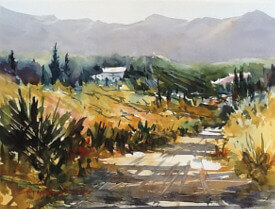 watercolour painting by painting tutor Doug Mays way in Axarquia
